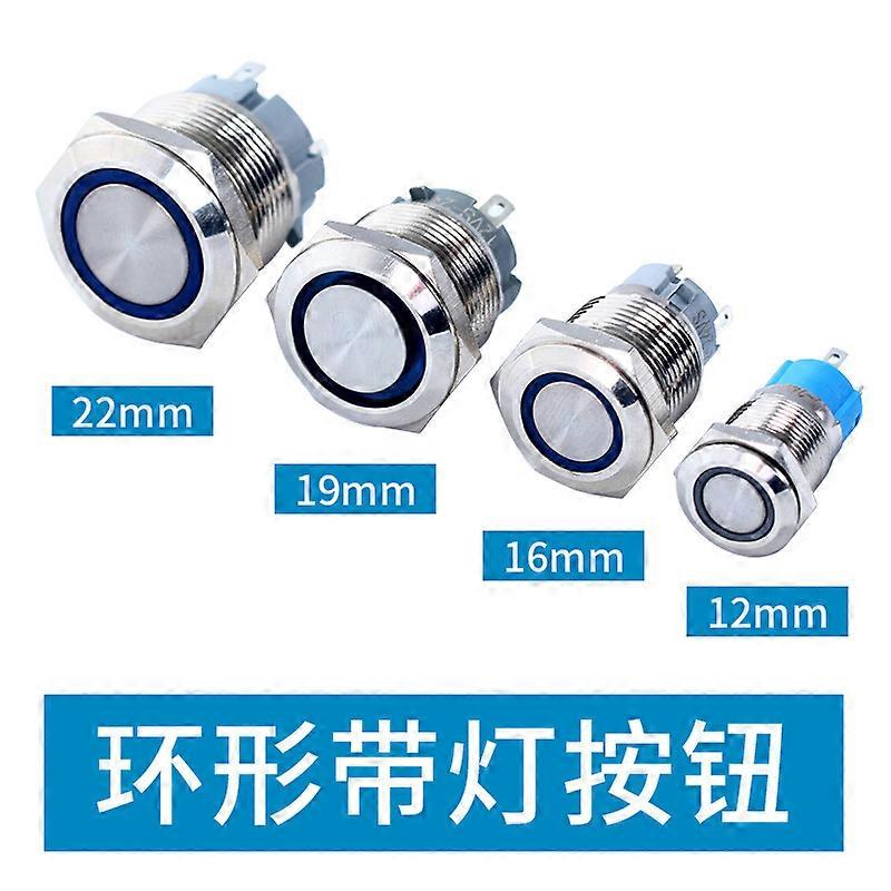 2pcs Door Bell Ringer Button Self-resetting Button Led Light Doorbell Button