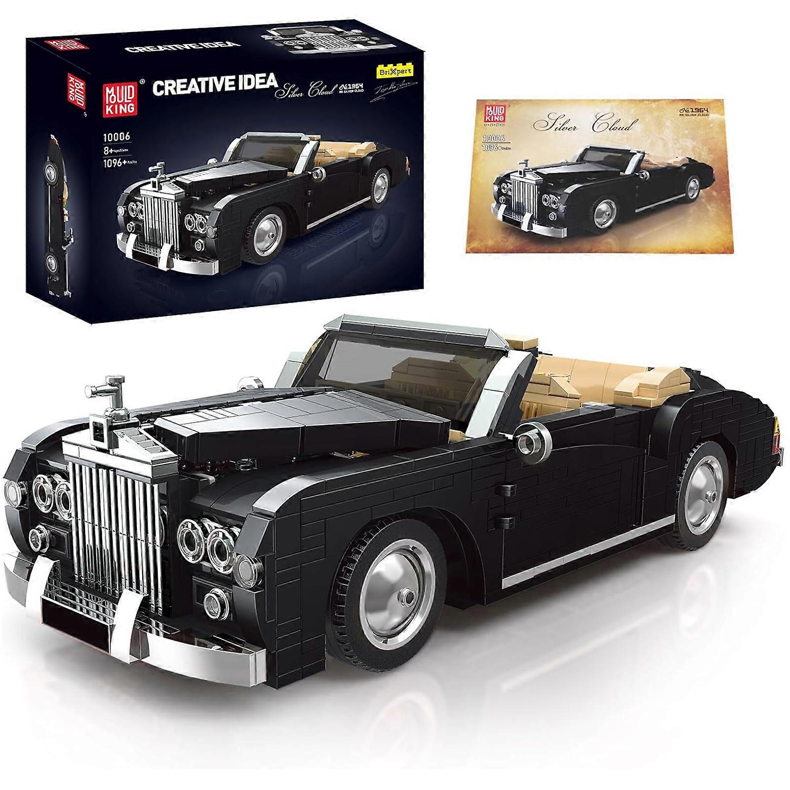 Mould King Retro Auto Silver Cloud MOC Building Blocks and Construction Toys, Adult Collecting Model Car Kit for Building, 1:14 Scale Sports Car Model