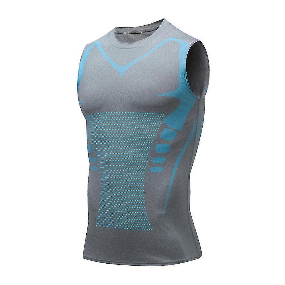 Ionic Shaping Vest, Comfortable And Breathable Ice-silk Fabric Tank For Men To Build A Perfect Body