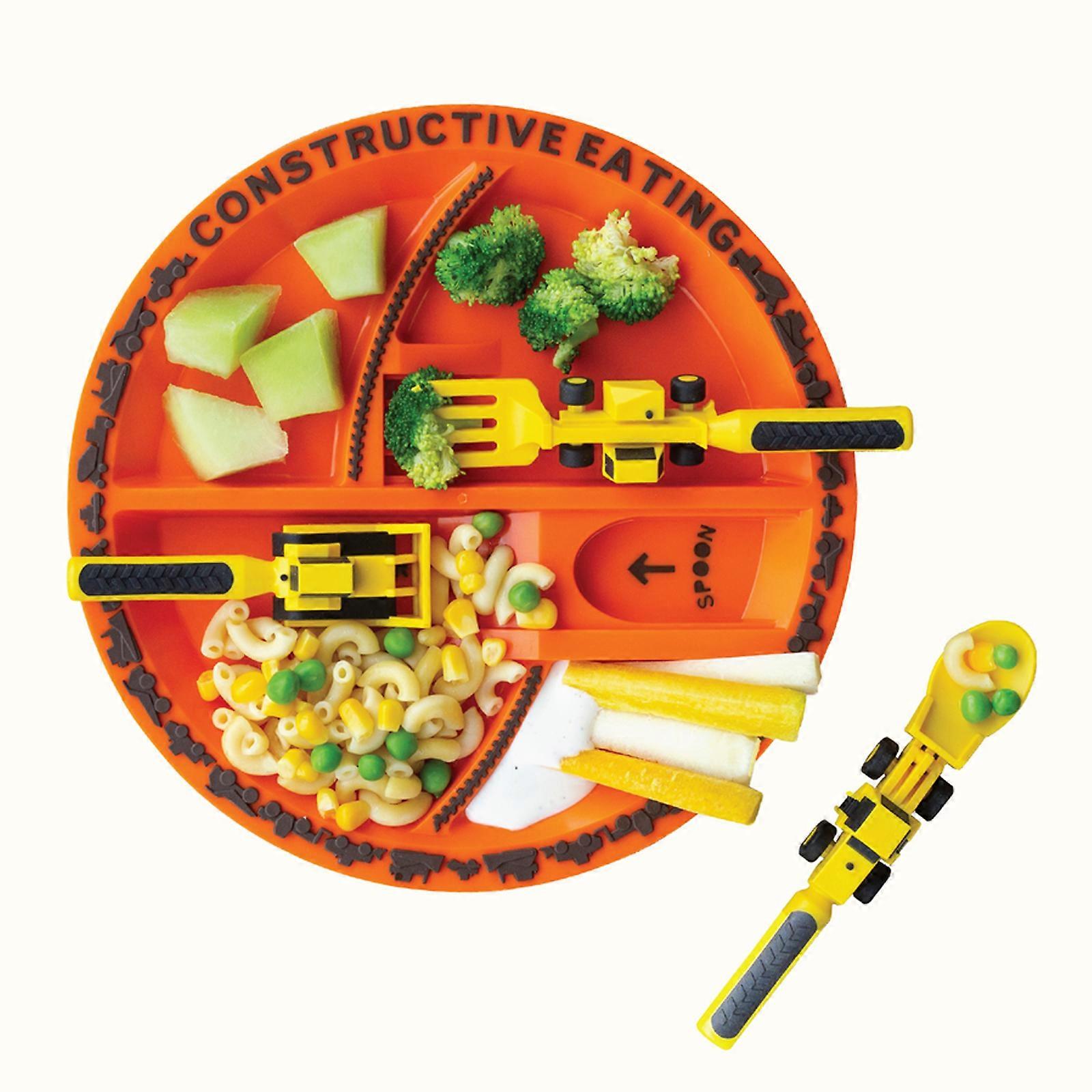 建設的な食事プレートと調理器具セット、1〜3歳の子供向けの幼児用食器