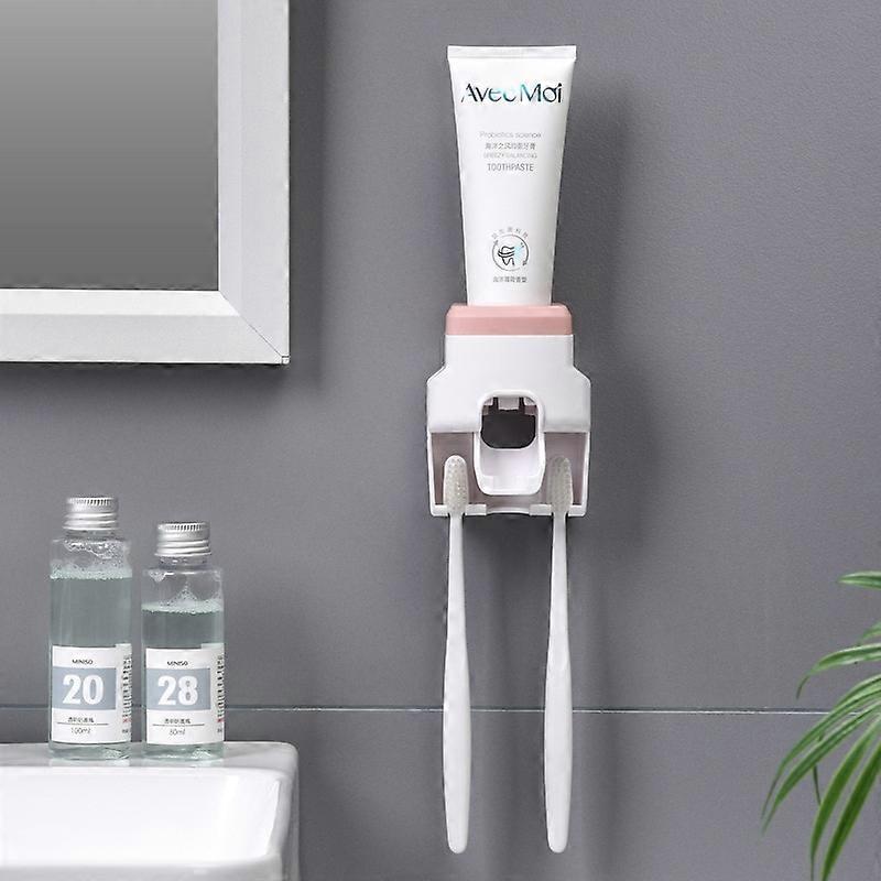 Automatic toothpaste dispenser creative wall mount and small toothbrush holder home bathroom toothpaste squeezer