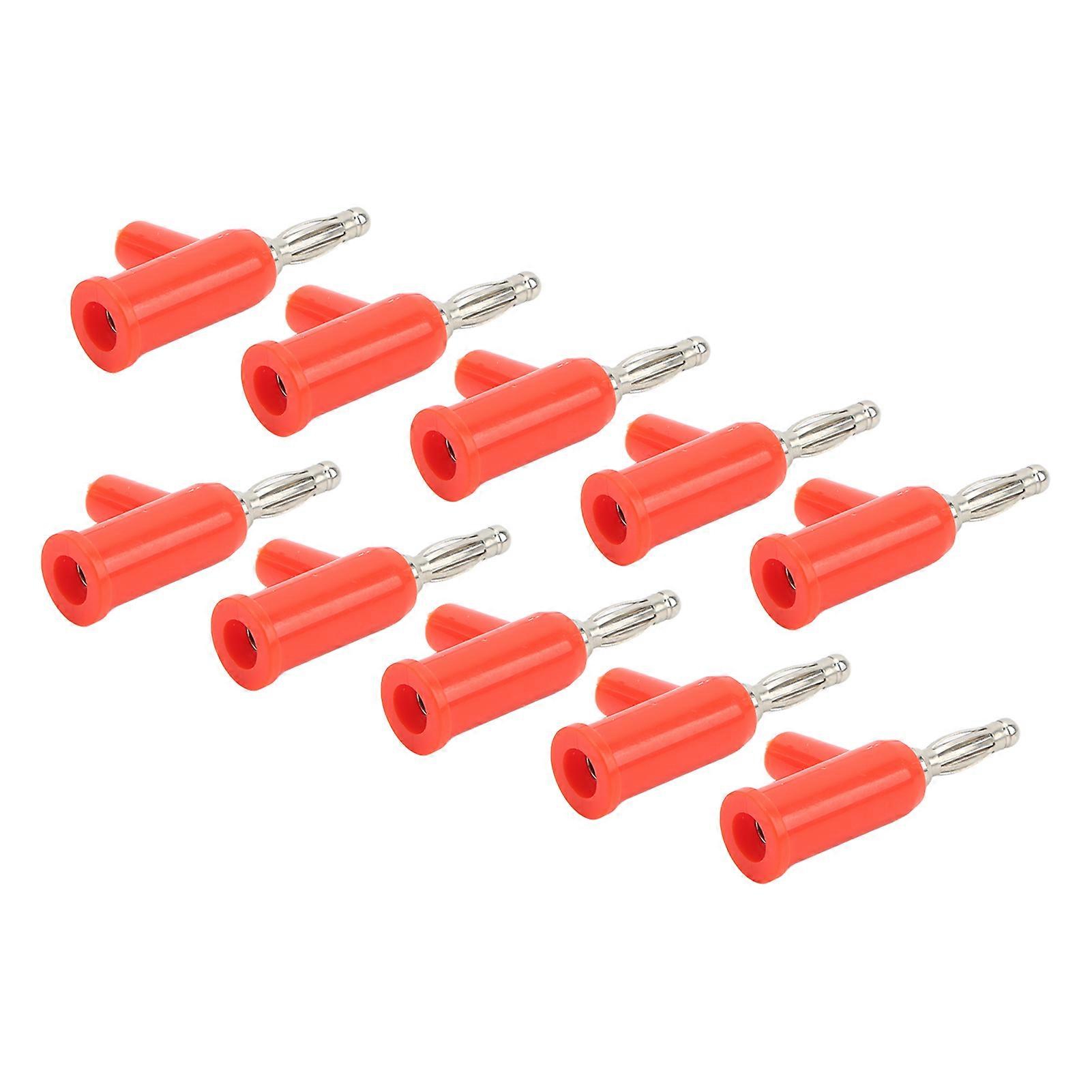 10Pcs Solderless Banana Plug ABS Brass Lantern Open Screw Bananas Connectors for Inverters 4mm