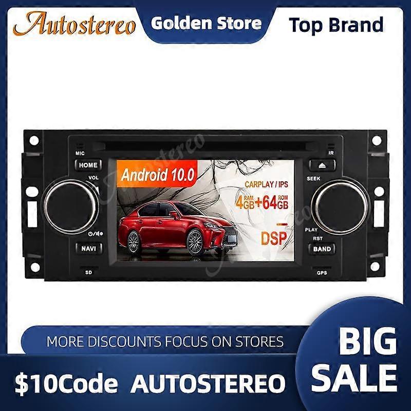128GB Android 10.0 Car DVD Player Multimedia Player GPS Navigation For JEEP Grand Cherokee 2005-2009 Radio Auto Stereo Head Unit