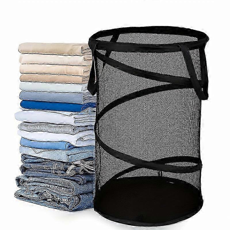 Pop Up Hamper for Laundry Mesh Collapsible Laundry Basket | Large Clothes Hamper