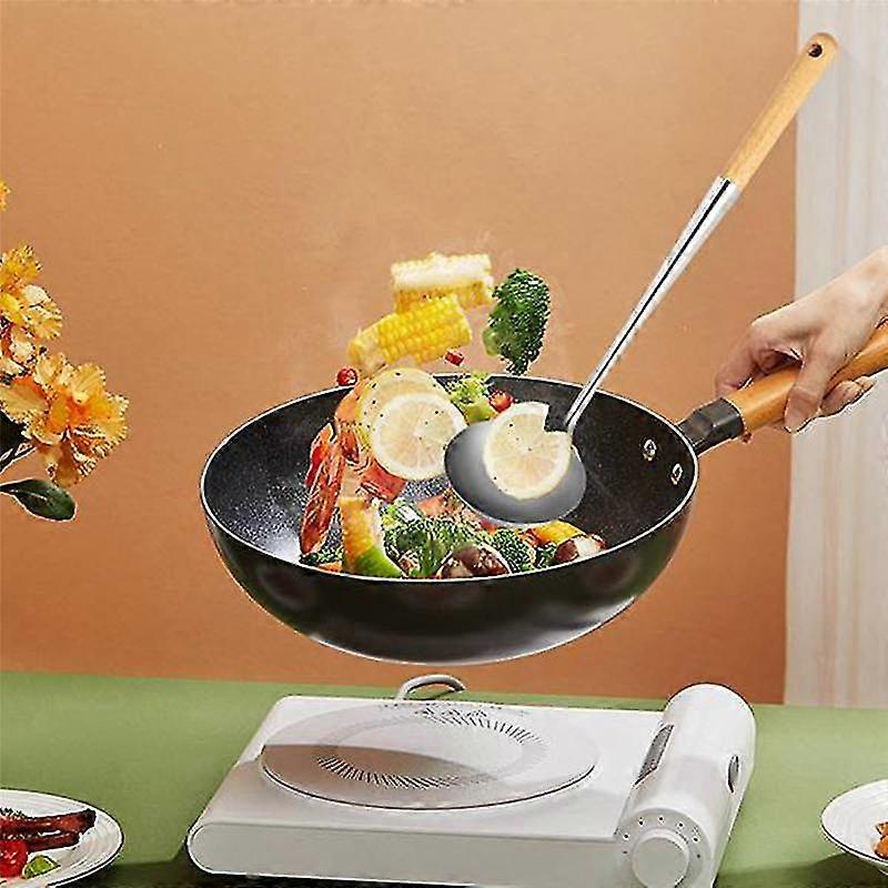 Wok Spatula, 17 polegadas Espátula Para Wok, Aço Inoxidável Wok Spatula