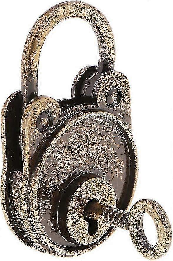 Vintage Chinese Old Antique Style Carved Bear Pattern Padlock Locks with Keys