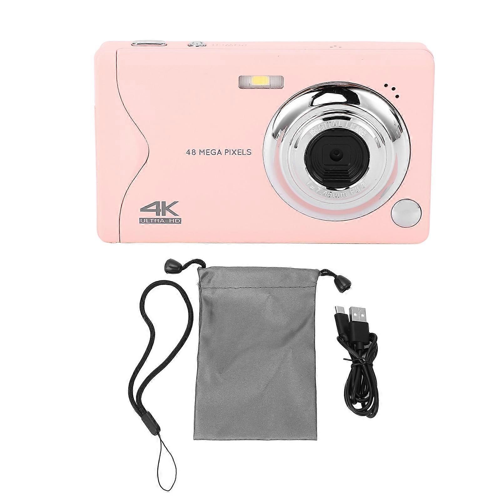 Digital Camera 4K Video 48MP Photo Auto Focus 3 Inch TFT Screen 16x Zoom Compact Camera with MP3 Player for Teens Adults