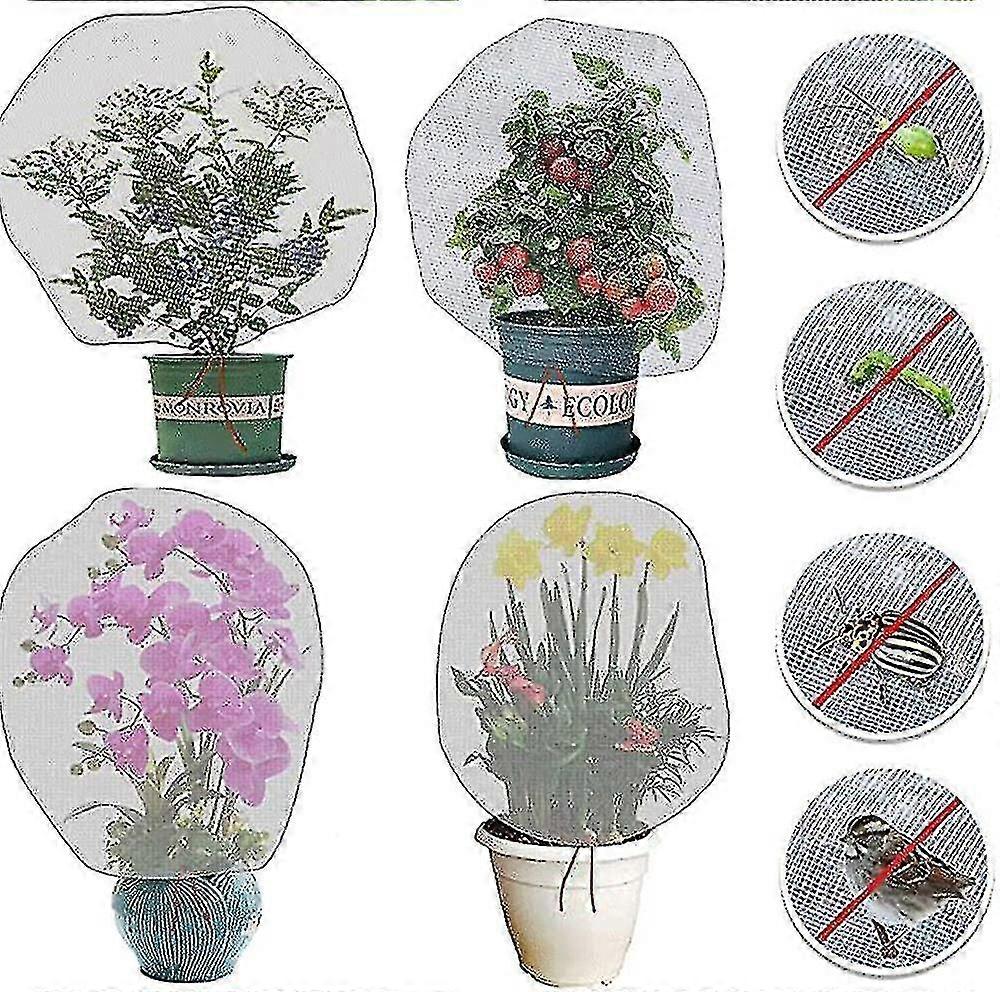 2pcs Insect Bird Barrier Netting Mesh With Drawstring, Garden Bug Netting Plant