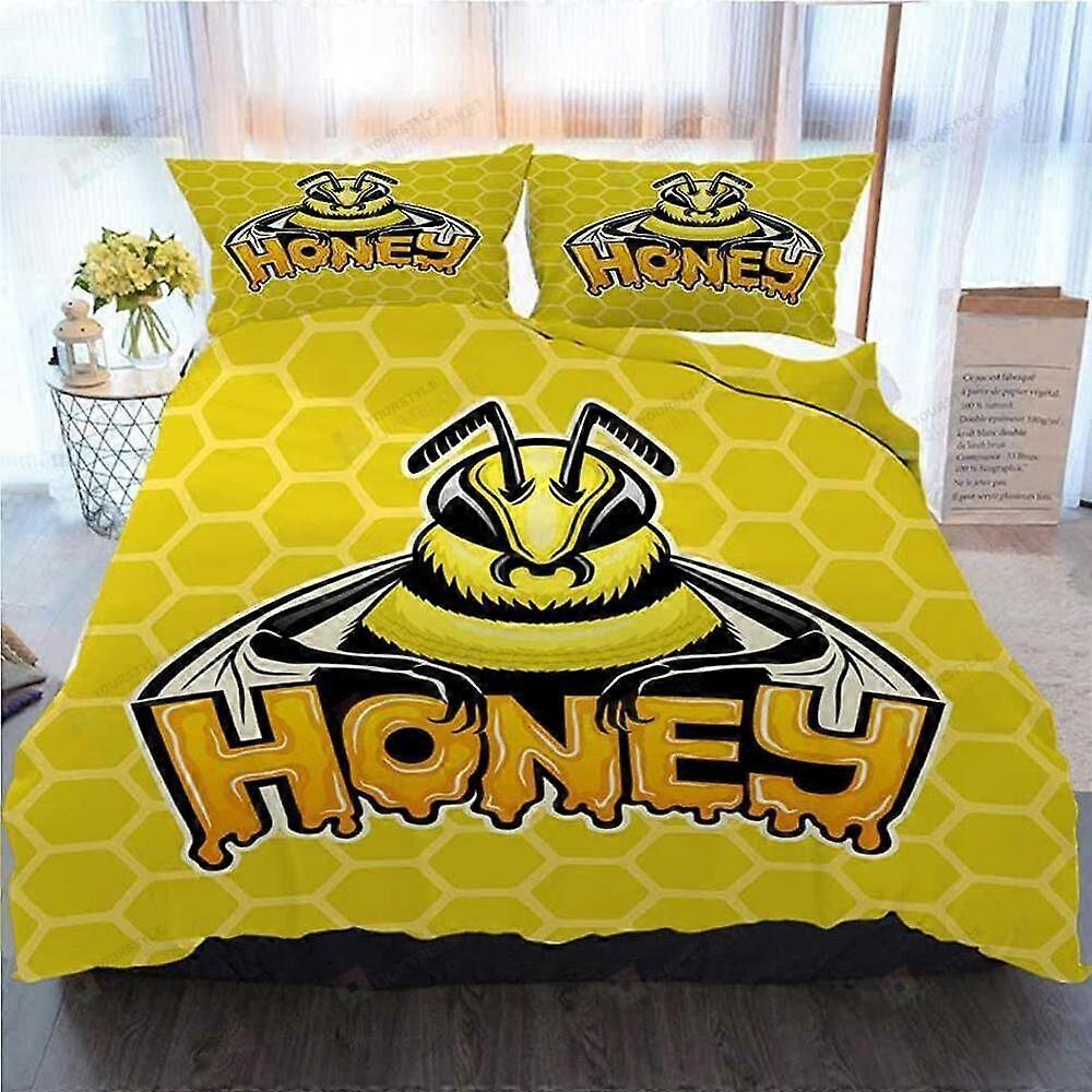 v1687 Lençóis Dos Desenhos Animados Engraçado Abelha Capa de Edredão Conjunto Fronha Capa Edredom Capa Decoração Do Quarto Lençóis IU1687