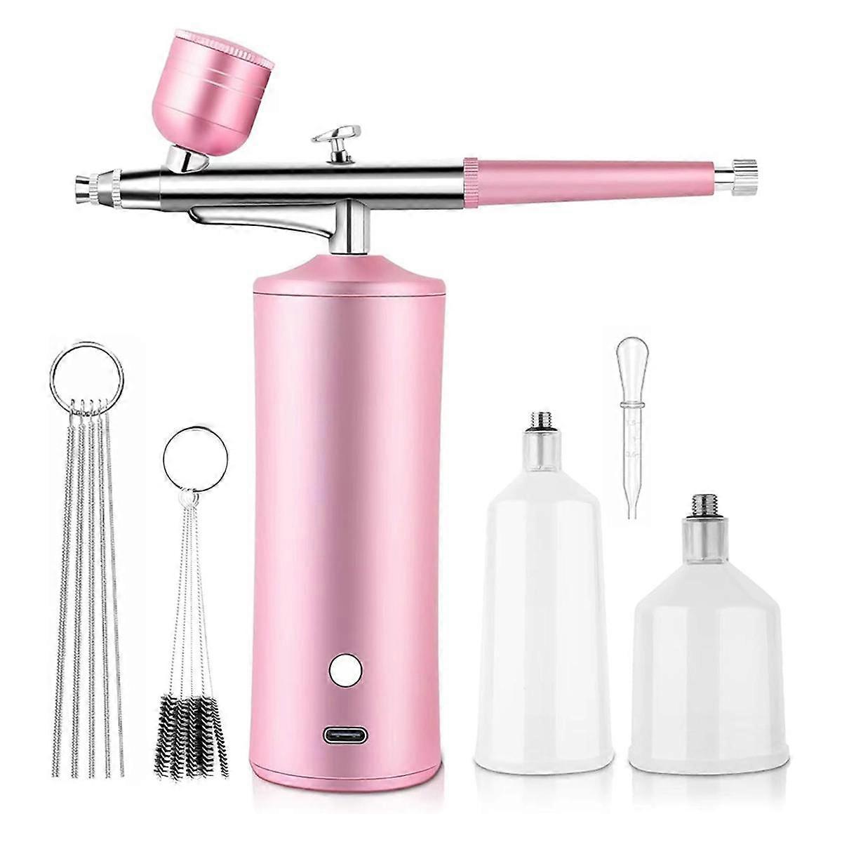 Airbrush Kit with Compressor, 0.3mm Nozzle Oxygen Syringe, for Skin Moisturizing, Nail Art, Tattoo,