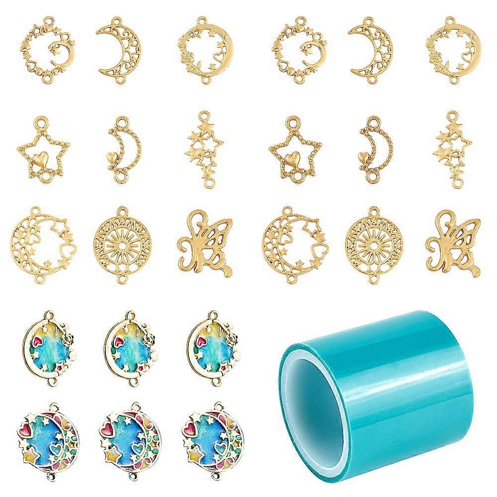 DIY Making Silicone Molds with Zinc Alloy Open Back Bezel Links connectors For DIY UV Resin Epoxy Resin Pressed Flower Jewelry and Seamless Paper Tape