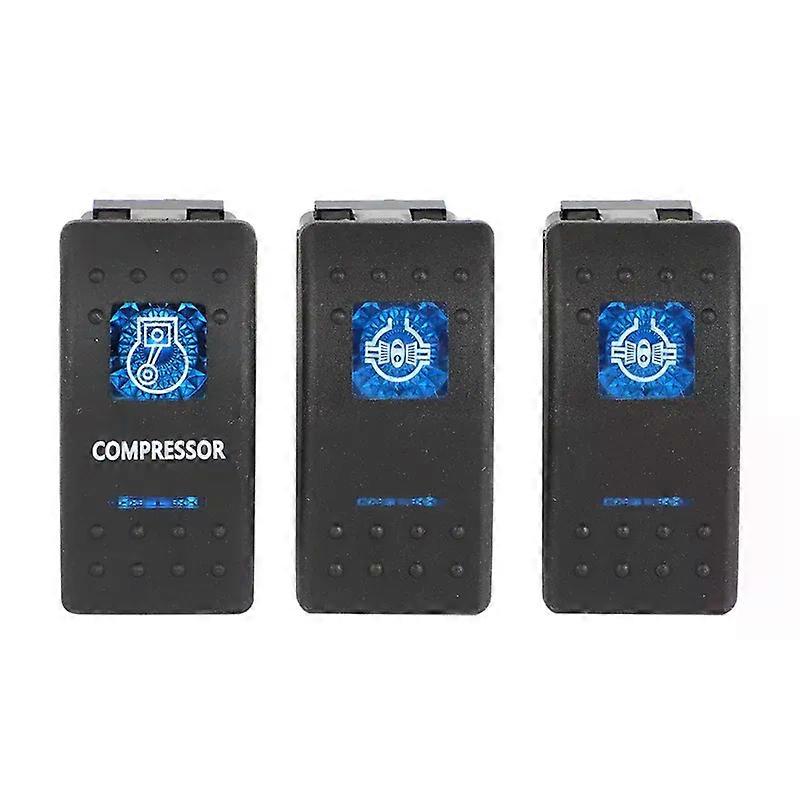 3 X Rocker switch 12V / 20A COMPRESSOR / Front & Rear LOCKER