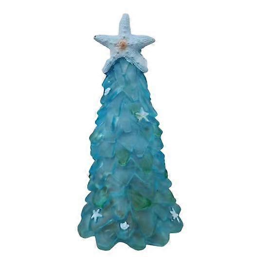 Seaglass Διακόσμηση Χριστουγεννιάτικου Δέντρου Μπλε Πράσινο Γυαλί της Θάλασσας Κέλυφος αστερία Χριστούγεννα με θέμα τον ωκεανό