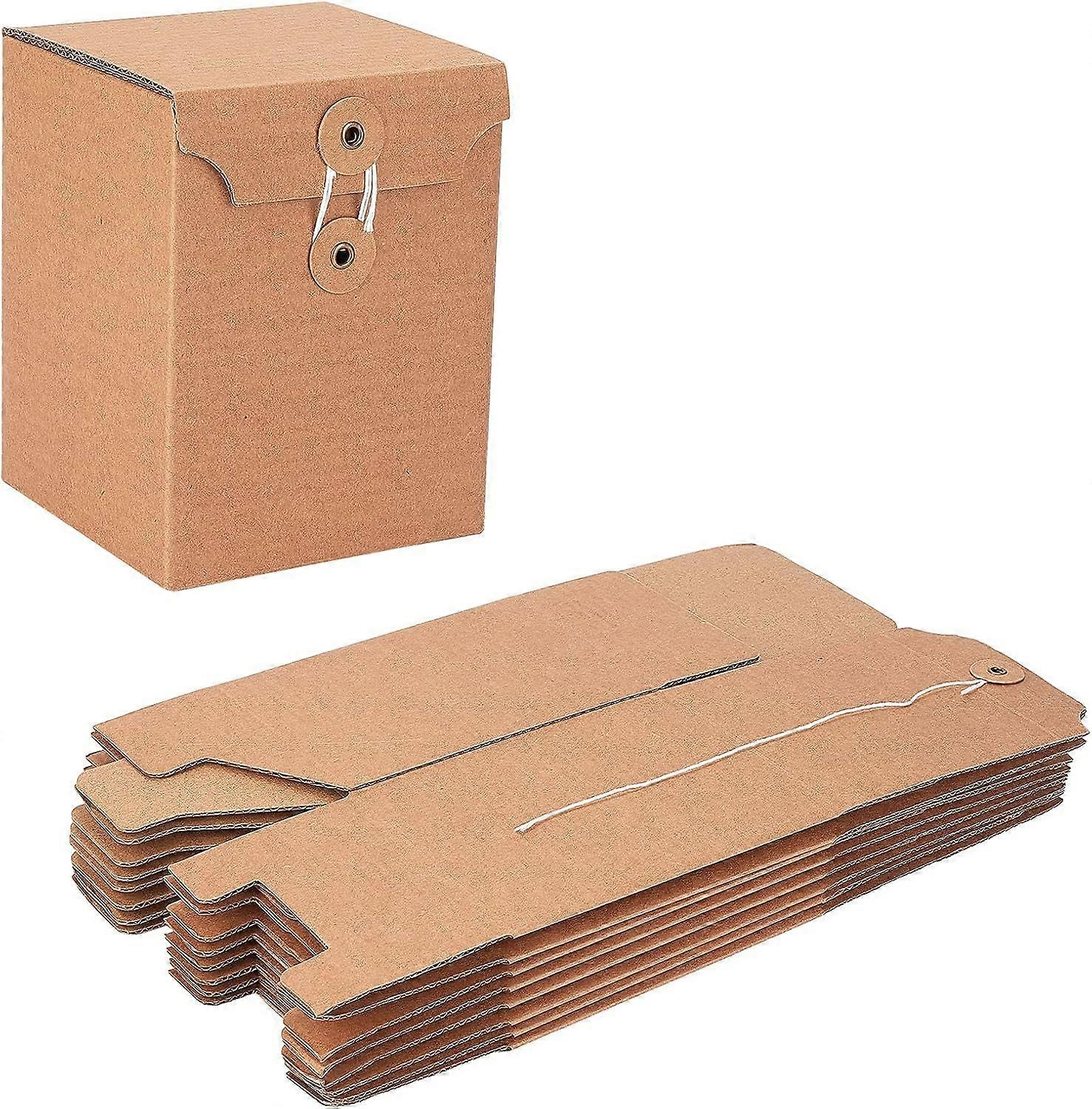Kraft Paper Gift Box Rectangle Folding Boxes with Cotton Cord and Iron Findings Bridesmaid Proposal Boxes Storage Box for Birthday Party Wedding Gift 