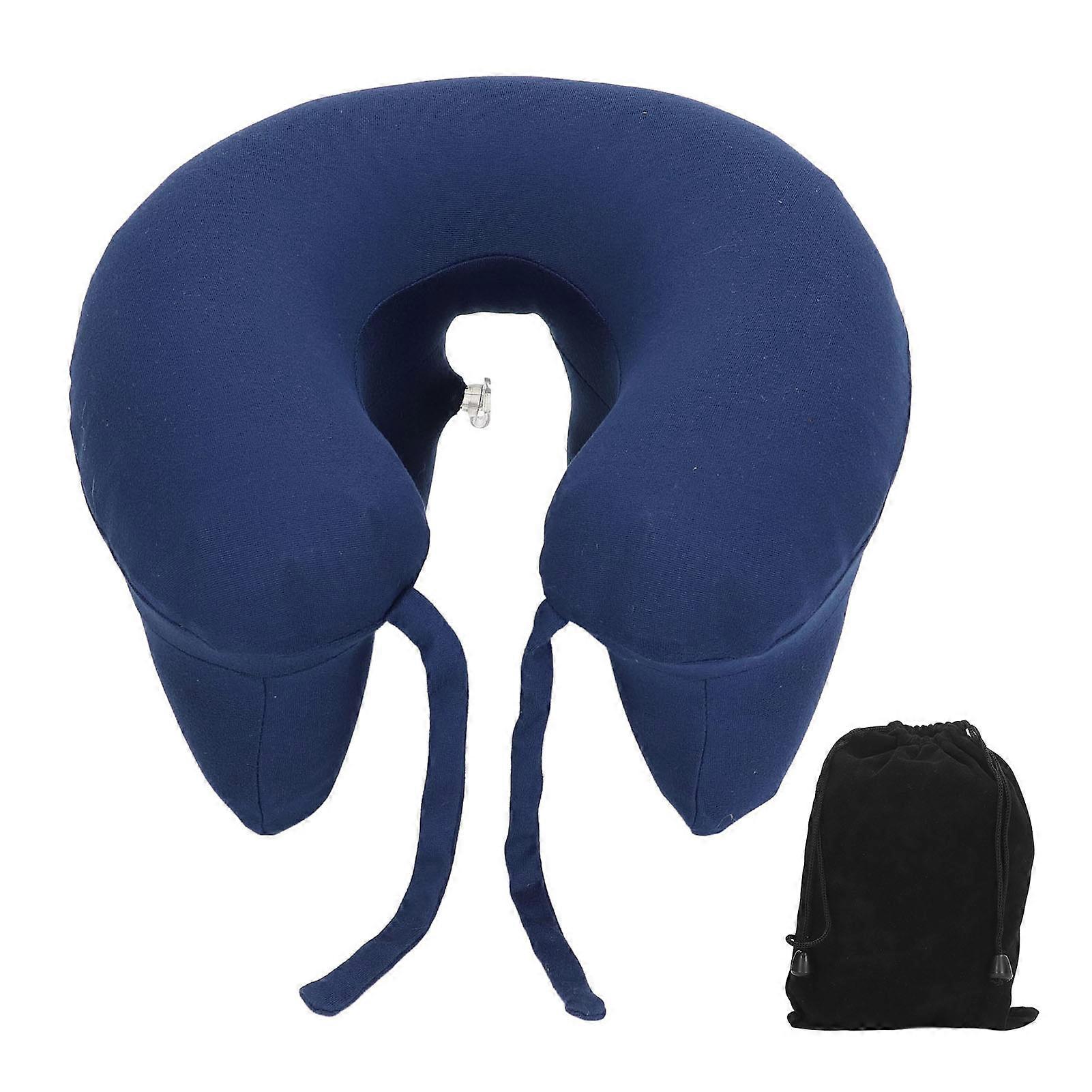 Ultimate Travel Pillow, Inflatable Design for Hygiene and Portability, Ergonomically Crafted with Memory Foam Core, Soft Washable Cover, Privacy Eye