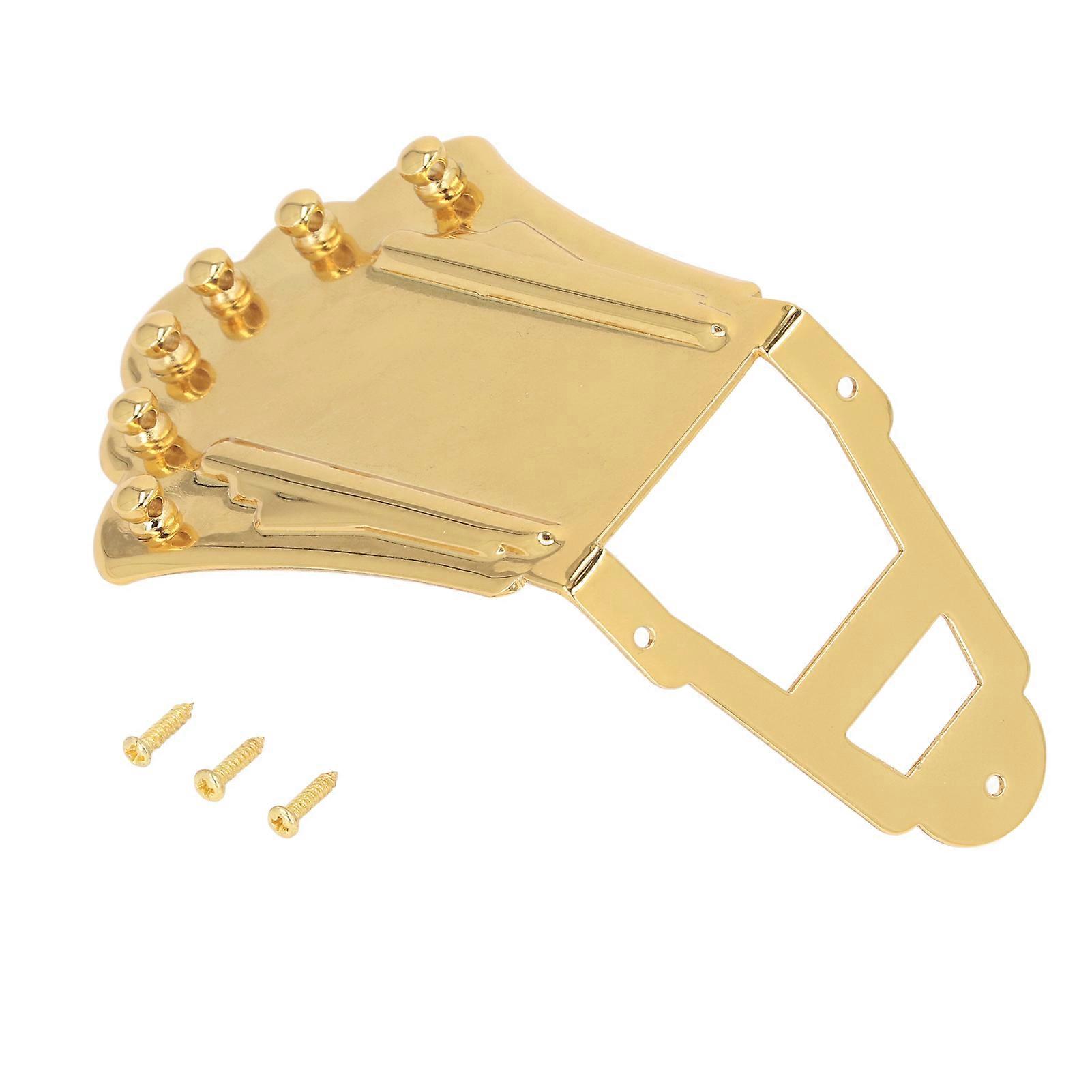 Guitar Tailpiece Replacement Solid Metal 6 Strings Guitar Trapezoidal Tailpiece for Archtop