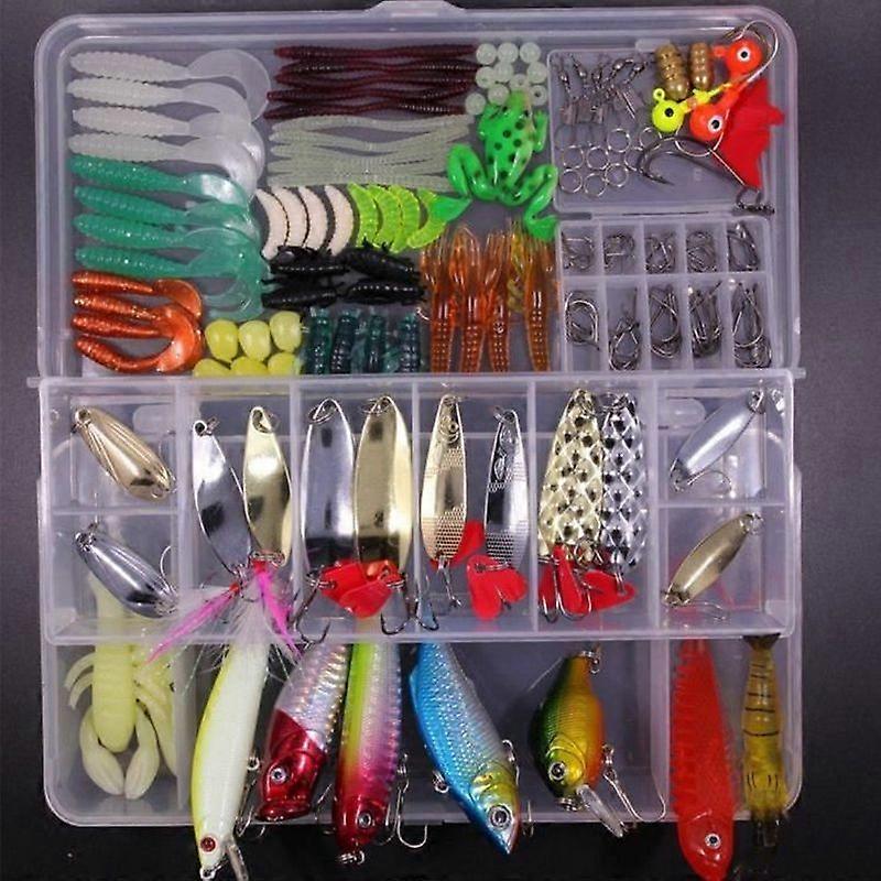 180pcs Angelköder Set Tackle Lots einschließlich Frösche Köder harte Köder weiche Köder Haken