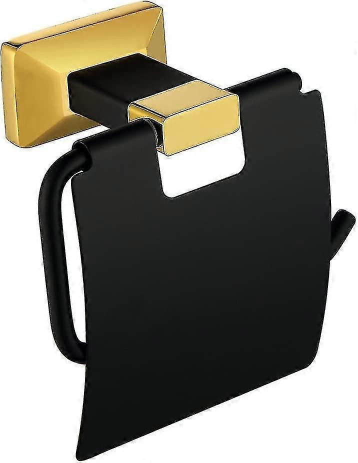 2024トイレットペーパーホルダーバスルームアクセサリーWCロールホルダーブラックゴールド-YKY416