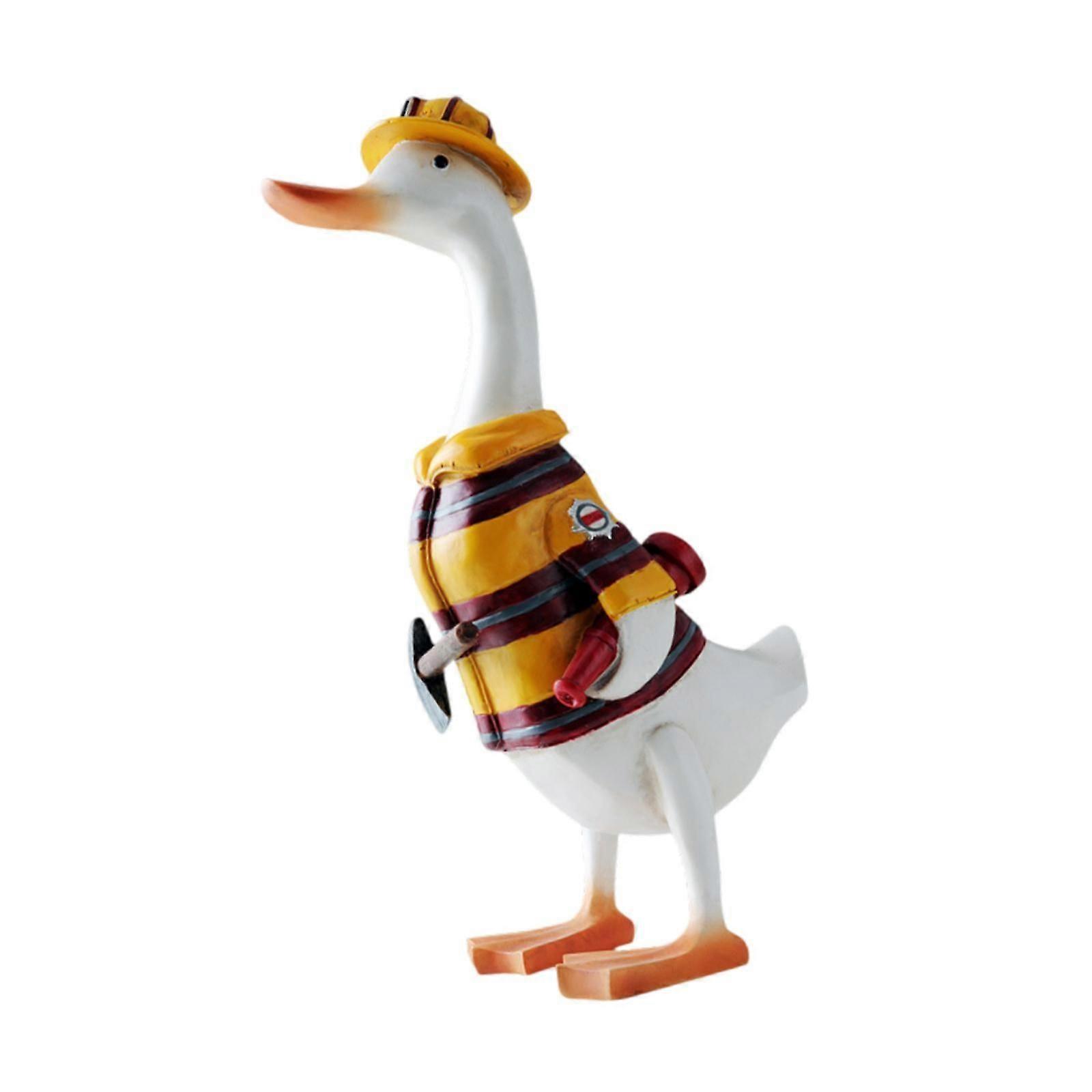 צלמית שרף פסל בעלי חיים מנטל תצוגה מסיבה בריכה ברווז גן פסל כתום