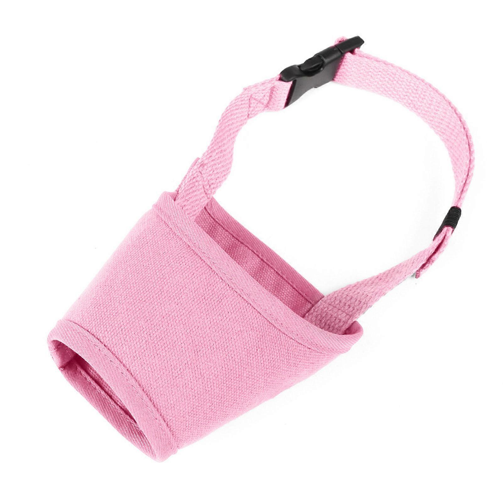 Dog Muzzle for AntiBiting Barking and Chewing with Comfortable Fabric and Adjustable Strap for Various Breeds Dog Use  Pink S