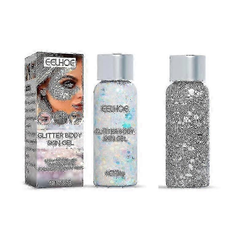 Eelhoe Pailletten Gel Set Make-up Fish Scale Pailletten Gel Glitter Stage Performance Oogschaduw Make-up Props