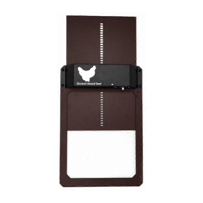 Solar Automatic Chicken Coop Door for Pets (Brown)