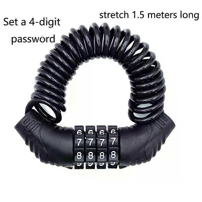 Boussder 1 PCS Universal Motorcycle Electric Cars Security Helmet Password Wire Lock Portable Anti-t