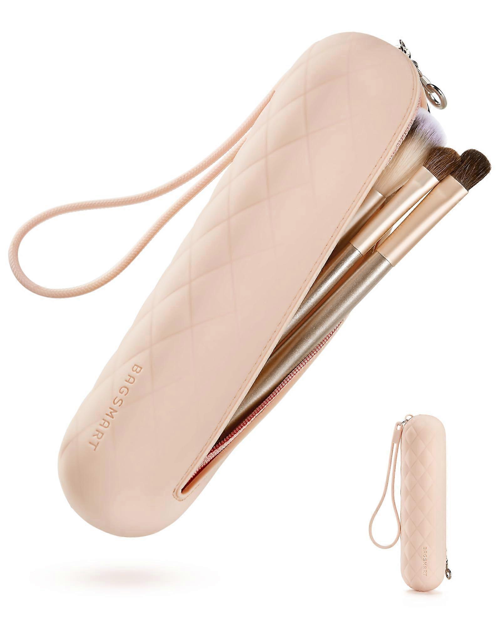 Travel Small Makeup Brush Holder Bag Purse - Compact Cosmetic Case with Zipper, Waterproof Material, Ideal for Travel