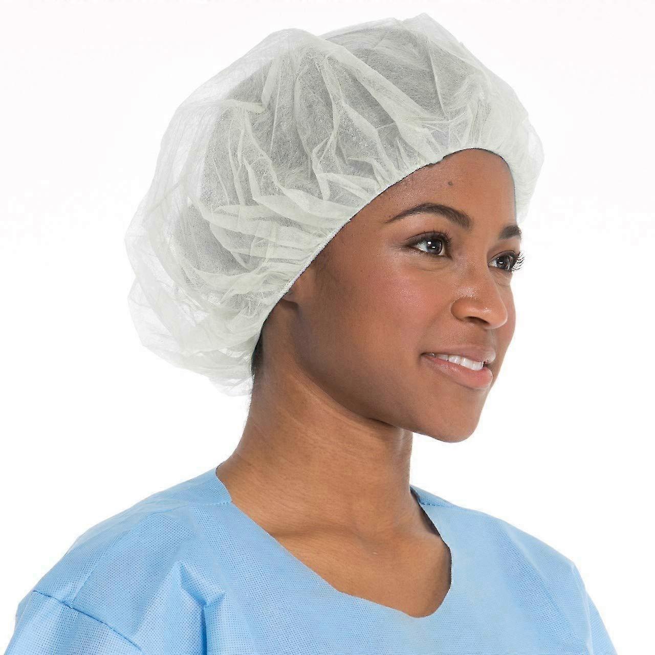 Disposable Bouffant Caps 21 Inches, Spun-Bonded Poly Hair Nets, Bulk Pack of 100 for Salon and Food Service Use