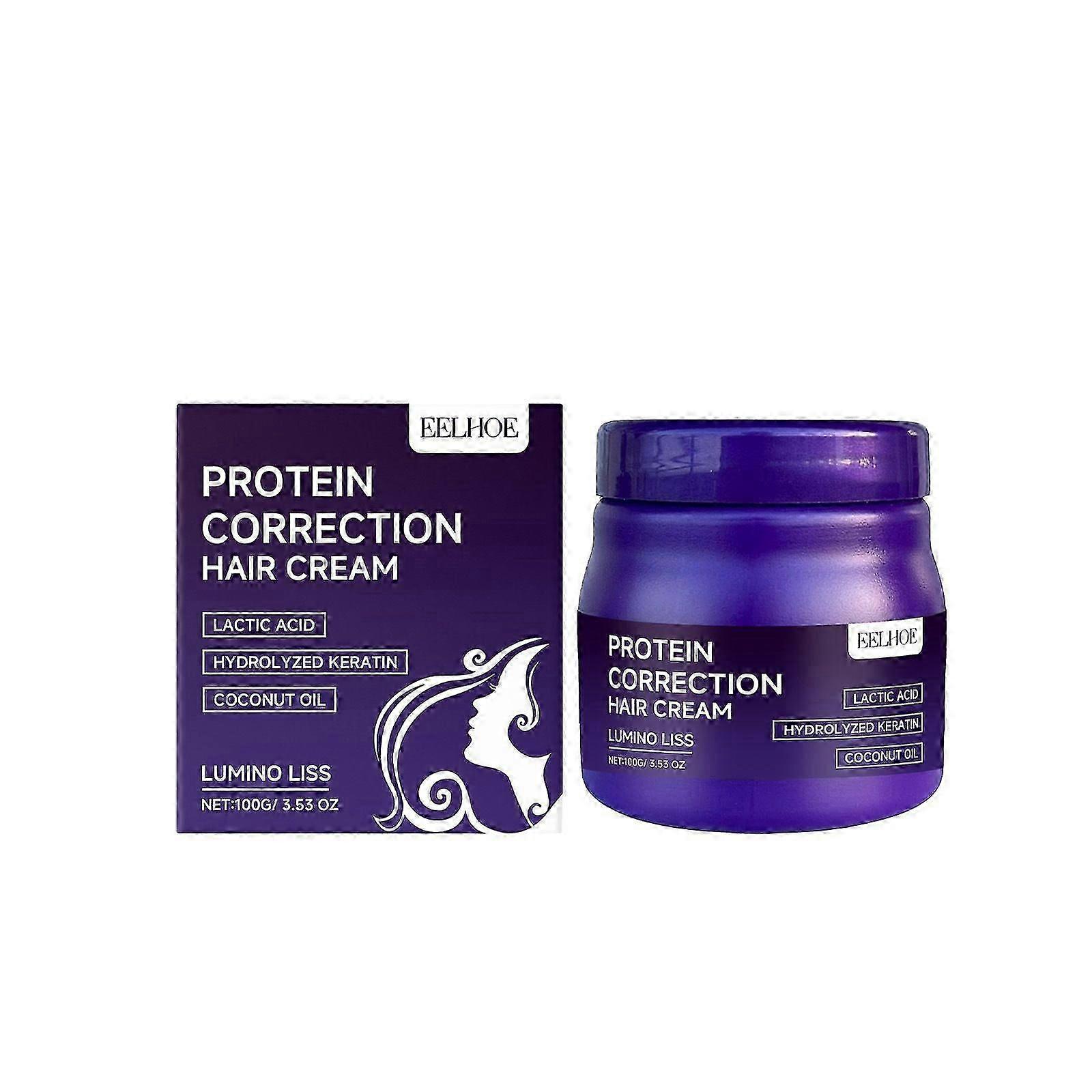 Lumino Liss Straightening Cream, קרם שיער לתיקון חלבונים, שמן Cocount קרם החלקה מזין חלבון, החלקה חלקה לשיער ללא