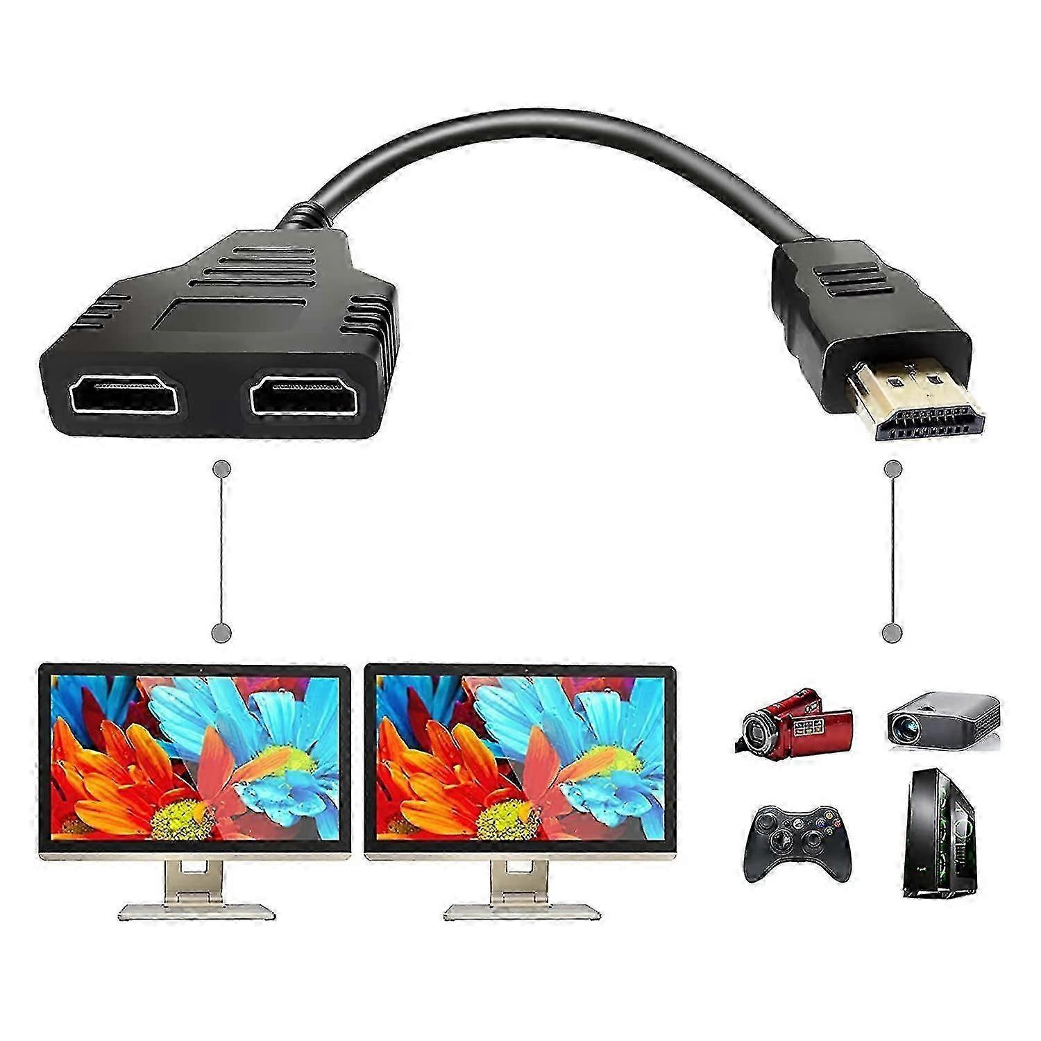 Hdmi Splitter Adapter Kabel Hdmi Splitter 1 In 2 Out Hdmi Stecker