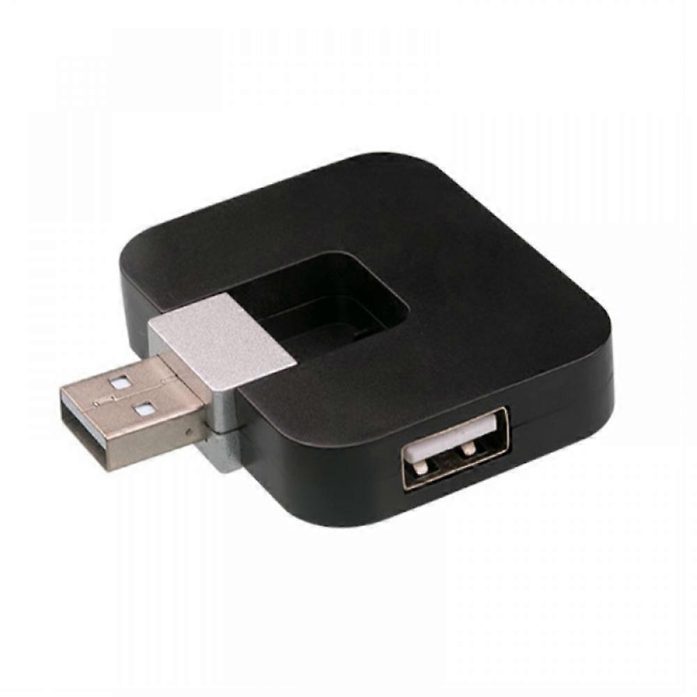 Rotating USB 2.0 Hub USB to USB Splitter(Black)
