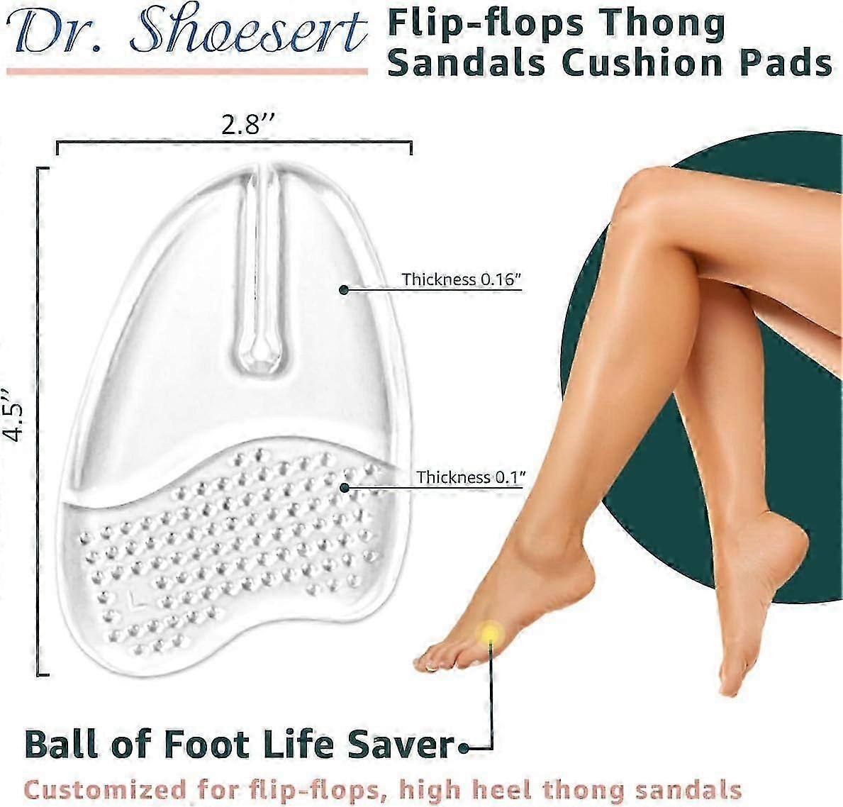 high quality 3 Pairs Metatarsal Pads for Flip Flops, Gel Metatarsal Pads for Flip-Flops Thong Sandals, Forefoot Pads for Thong Sandal