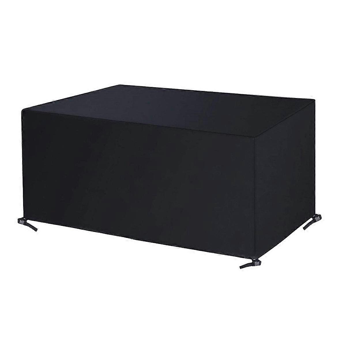 MINE Bcc Garden Furniture Cover, 130*130*90cm Polyester Black Oxford Fabric Garden Furniture Cover Waterproof Garden Table Cover With Cord And Snap