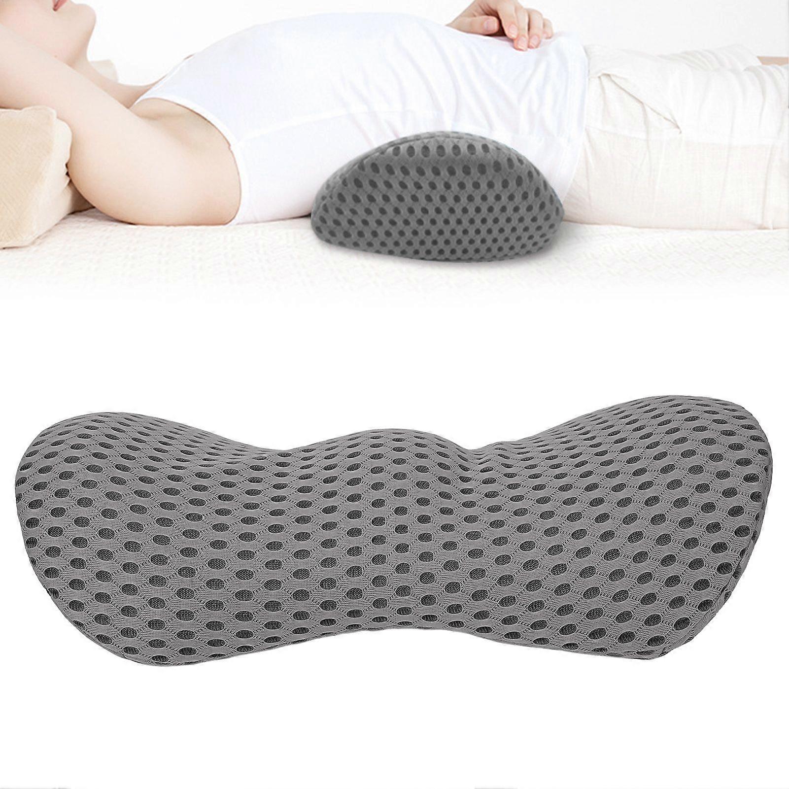 多機能腰椎枕ホームオフィスカーポータブル通気性ウエストサポート枕(グレー)