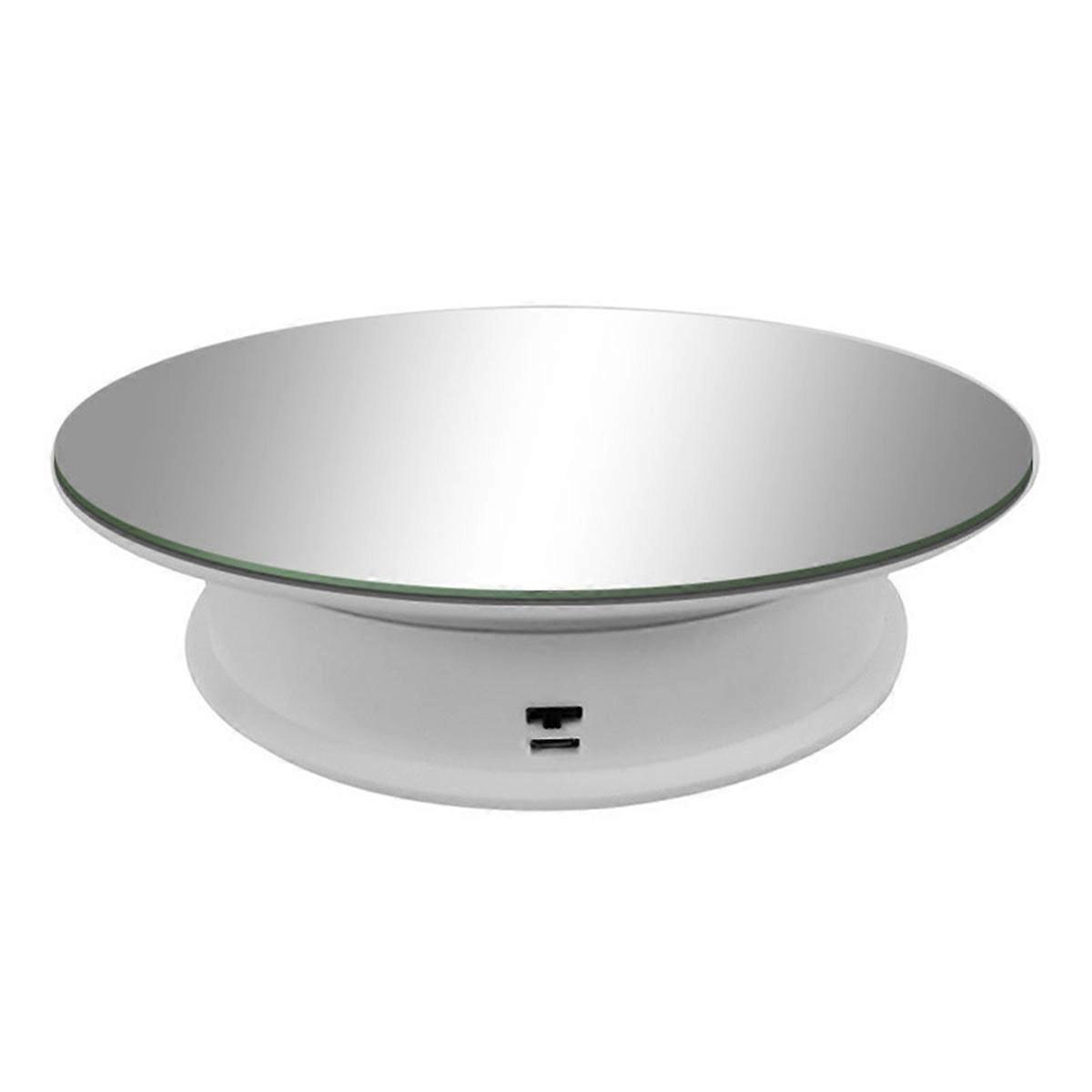 Rotating Mirror Display Stand 2 Speeds Maximum Weight 3kg (White)