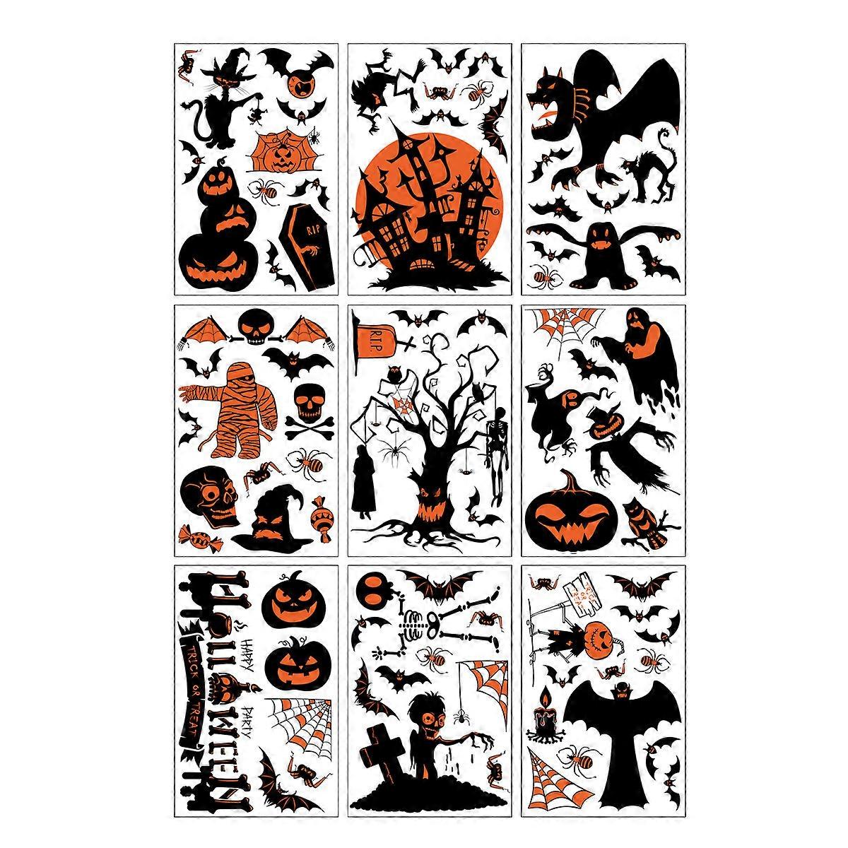 Halloween Window Clings, Enhanced Visibility Creators, Easy Installation No Residue Double-Sided, Premium PVC for Home Supermarkets Schools Children