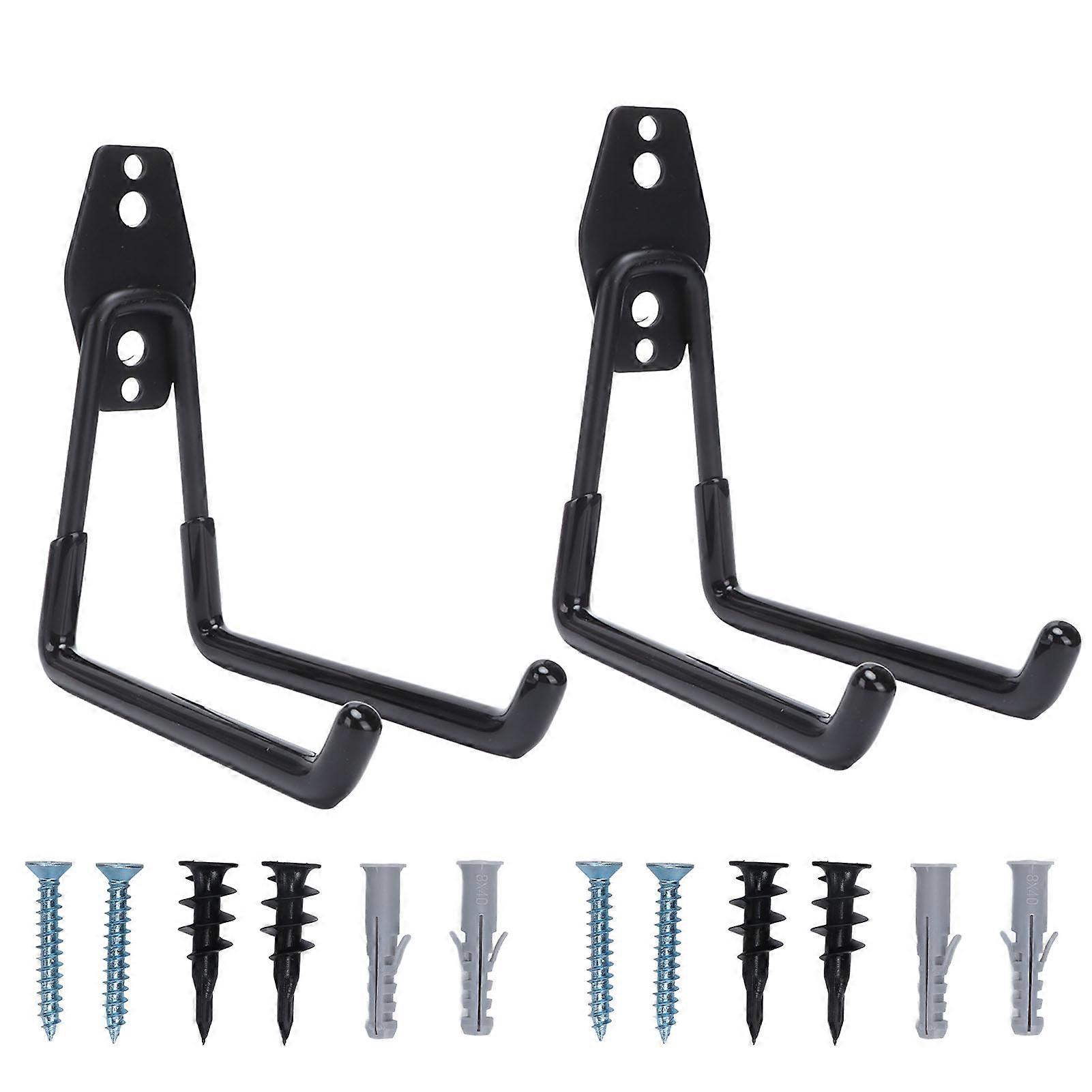 Wall Mount Storage Hooks, Garage Utility Anti-Slip Coating for Space Saving (2Pcs)