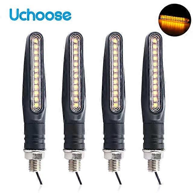 Motorcycle 12 LED Turn Signals Blinker Tail Flowing Light Water Motor Flashing Steering Lights Stop Indicator Signal IP68