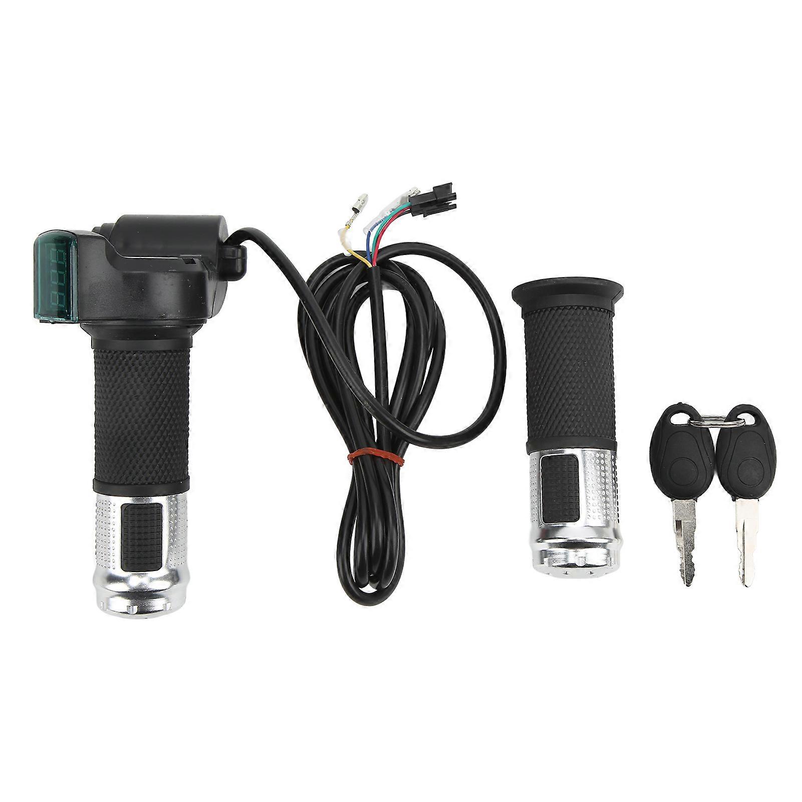 Silver Throttle Grip with Speed Control & Lock for 12V-99V E-Scooters