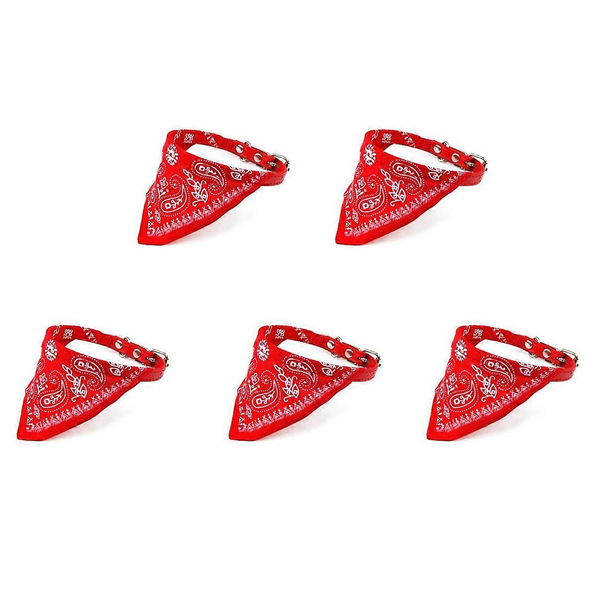 5X Adjustable Pet Dog Cat Bandana Scarf Collar Small Size Red