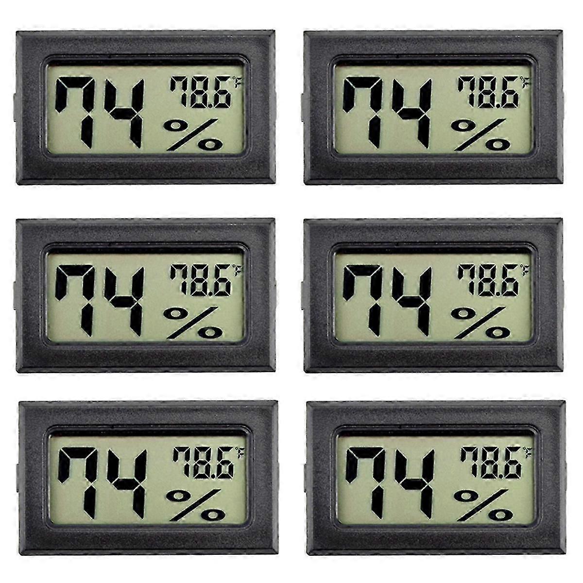 6Pack Mini Hygrometer Indoor Humidity Meter Hygrometer Digital Thermometers Humidity