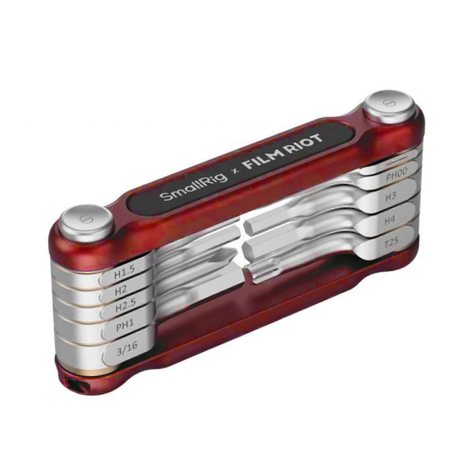 Set di chiavi pieghevoli 10 in 1 con testa piatta e chiave T25 Strumento pieghevole multifunzione con cacciavite rosso