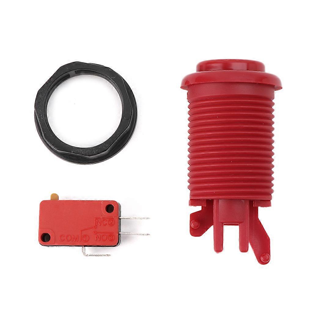 28mm Big Round Arcade Video Game Push Buttons US Micro Switch Video Game Player Push Button Strong Wear Resistance Red