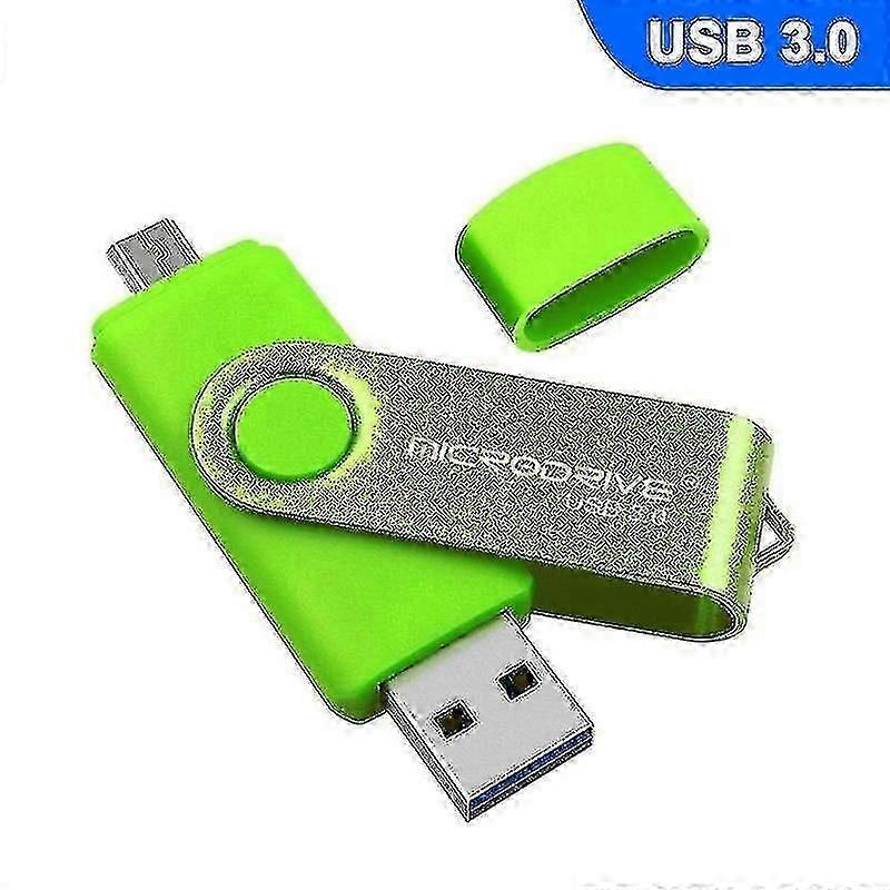 Computer Accessory Sets Microdrive 64gb Usb 3.0 Android Phone Computer Dual-use Rotary Metal U Disk Green