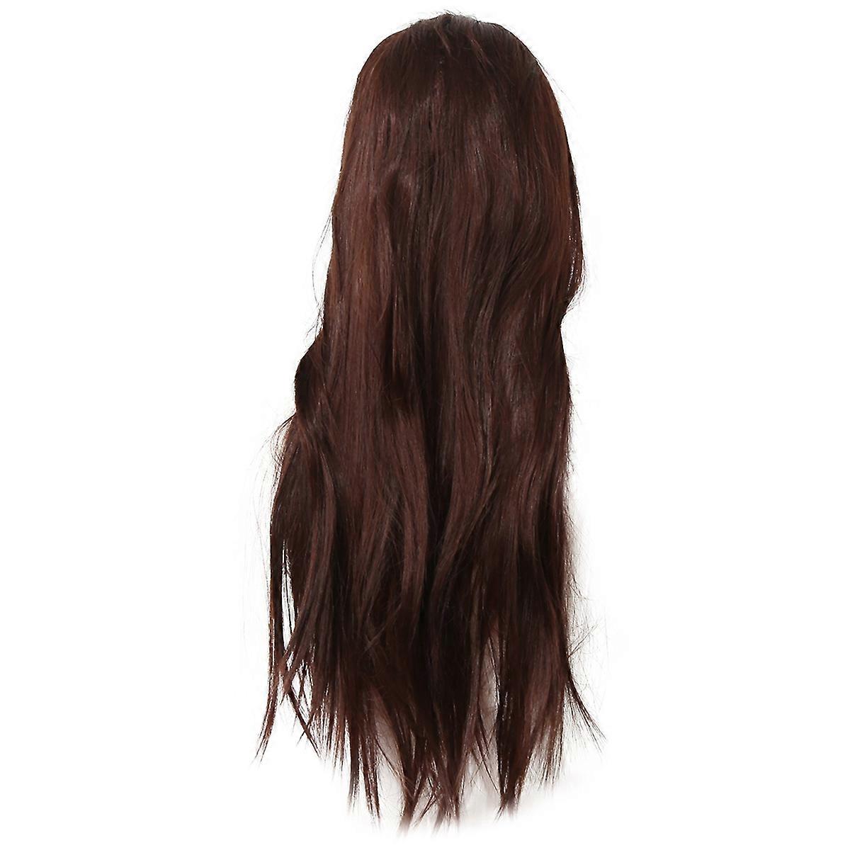 European American Brown Long Straight Wig for Daily Parties Nightclub