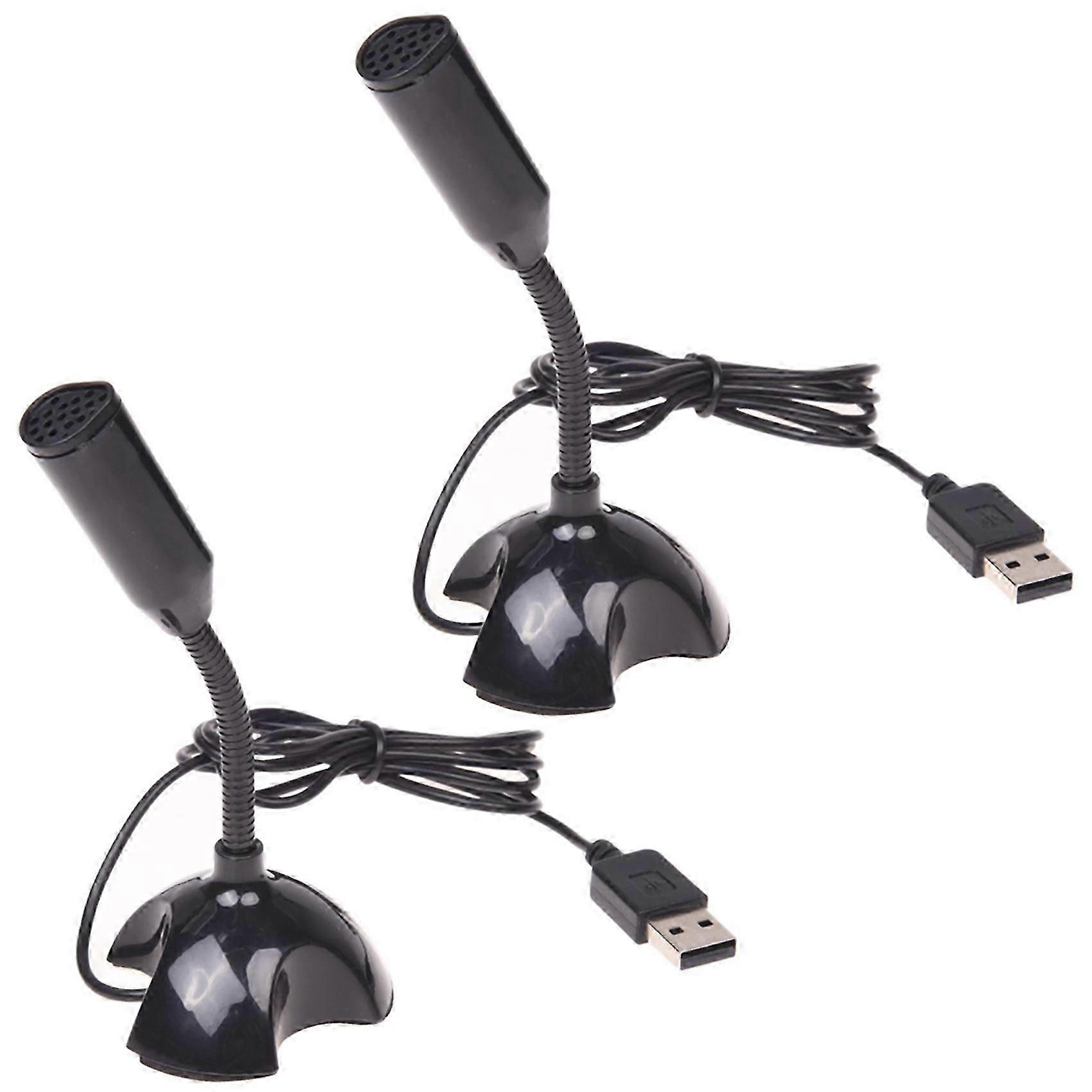 2X USB Microphone Web Flexible Noise Canceling Mic for PC Computer Laptop Stand