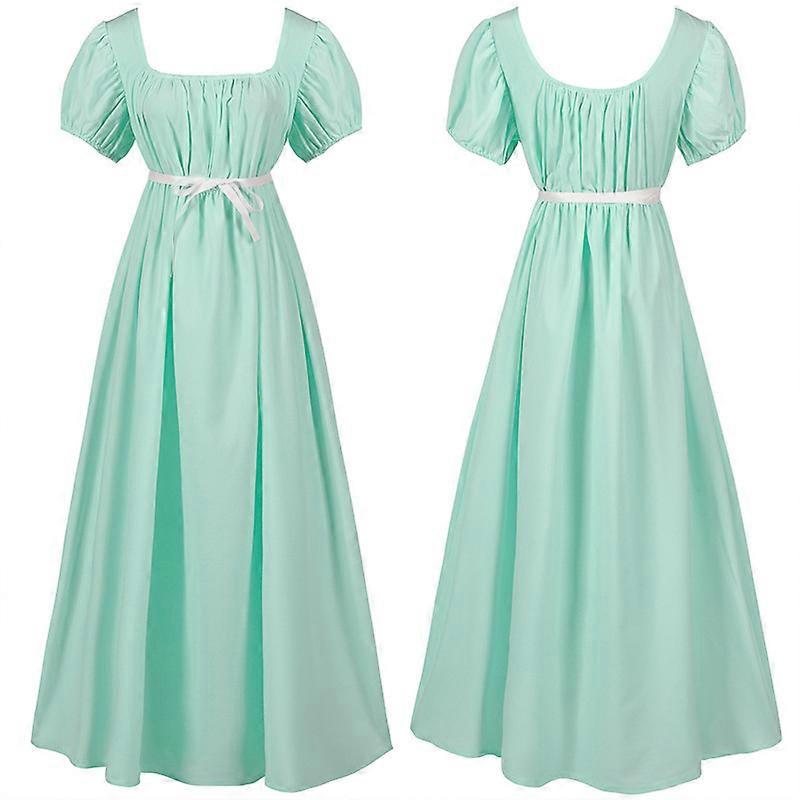 Medieval Dress Cosplay Women Dress With Satin Sash Ruffled Puff Sleeves,  Plus Size Elegant Historical Costume | Fruugo US