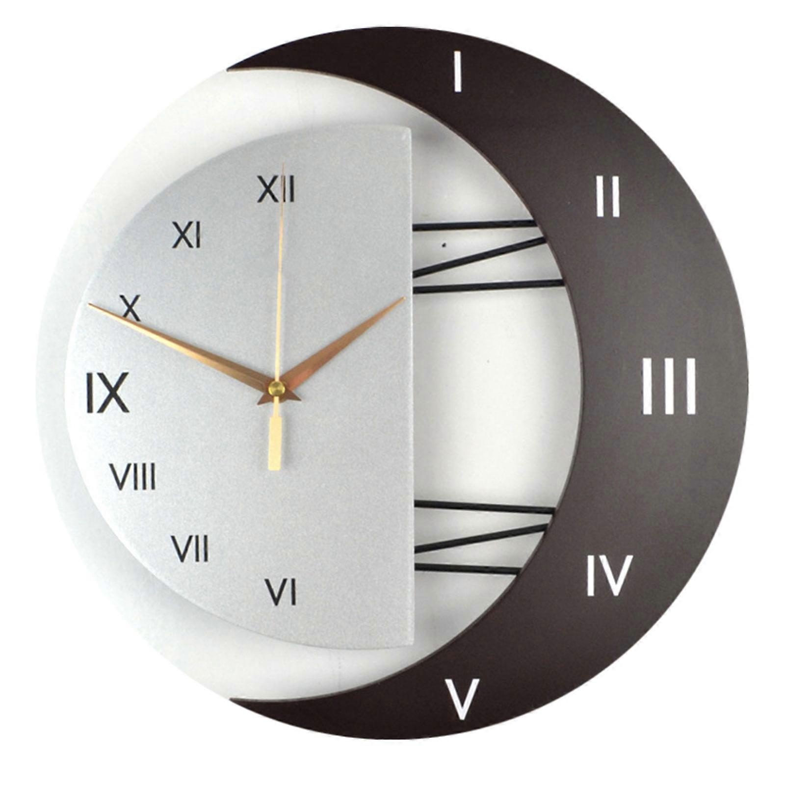 Modern Mute Wall Clock Move Silence Home for Sun and Moon Quartz Clock for Housewarming Present Wall Decor Battery Opera