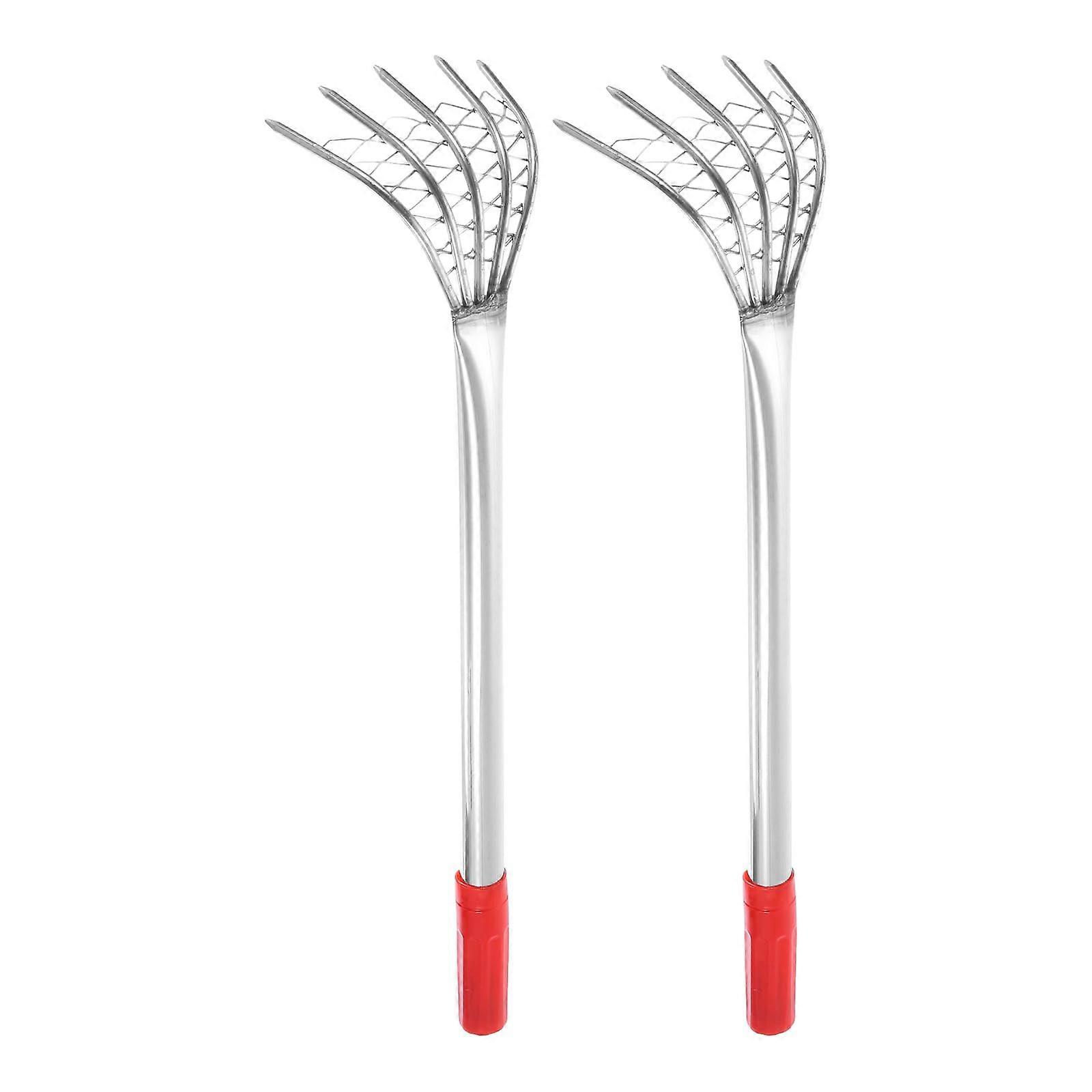 2pcs Clam Rake 19.68' Small Shells Clam Digger Soil Tiller Grass Rake with Ergonomic Handle for Seafood Digging Rake Gardening Cultivating Yard